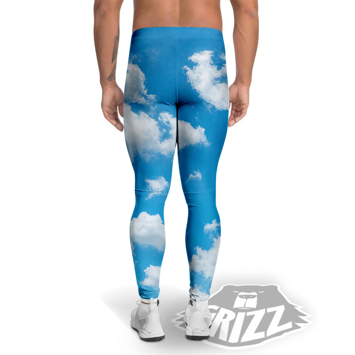Cloud Sky Print Men's Leggings-grizzshop