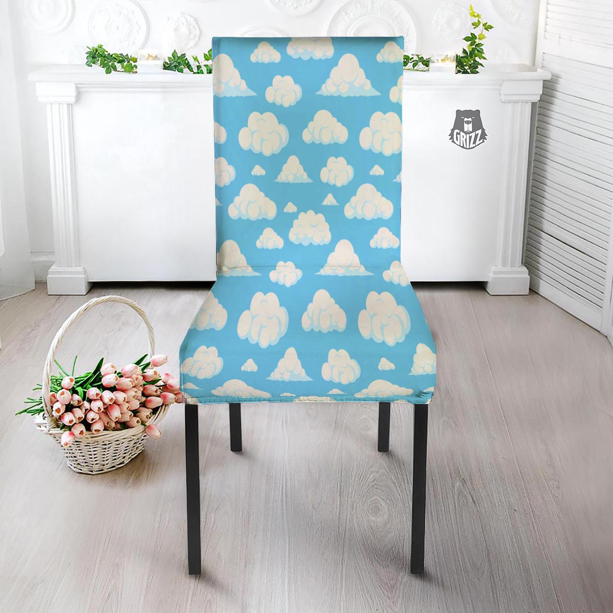 Cloud Sky Print Pattern Dining Chair Slipcover-grizzshop