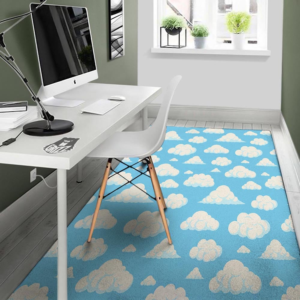 Cloud Sky Print Pattern Floor Mat-grizzshop
