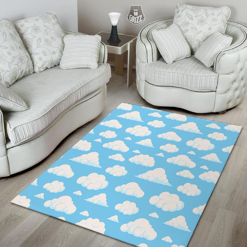 Cloud Sky Print Pattern Floor Mat-grizzshop