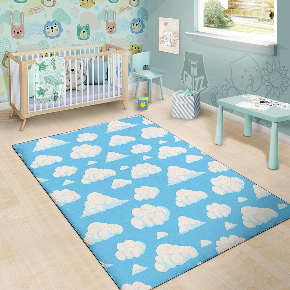 Cloud Sky Print Pattern Floor Mat-grizzshop