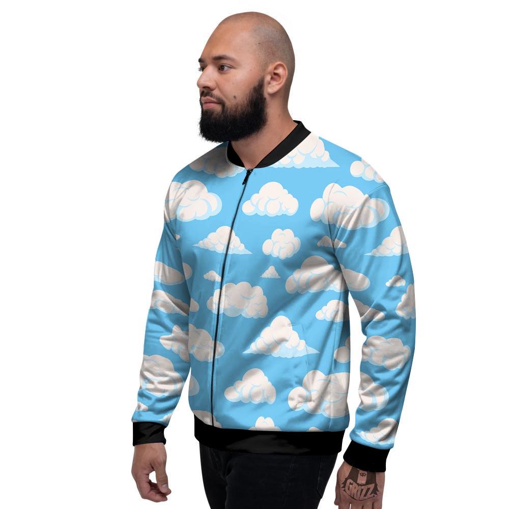 Cloud Sky Print Pattern Men's Bomber Jacket-grizzshop
