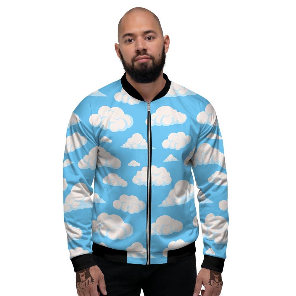 Cloud Sky Print Pattern Men's Bomber Jacket-grizzshop
