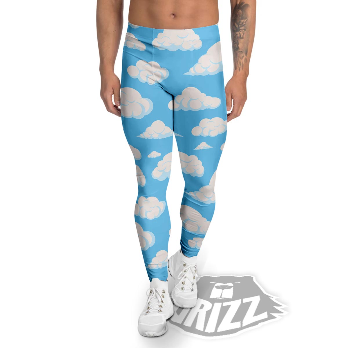 Cloud Sky Print Pattern Men's Leggings-grizzshop