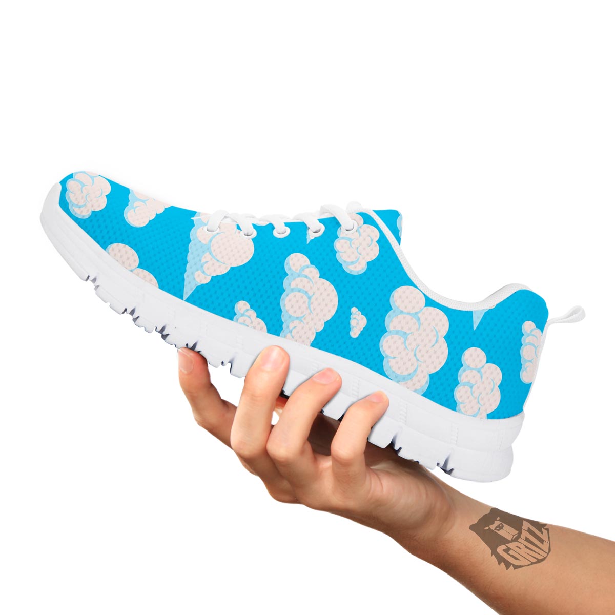 Cloud Sky Print Pattern White Sneaker-grizzshop
