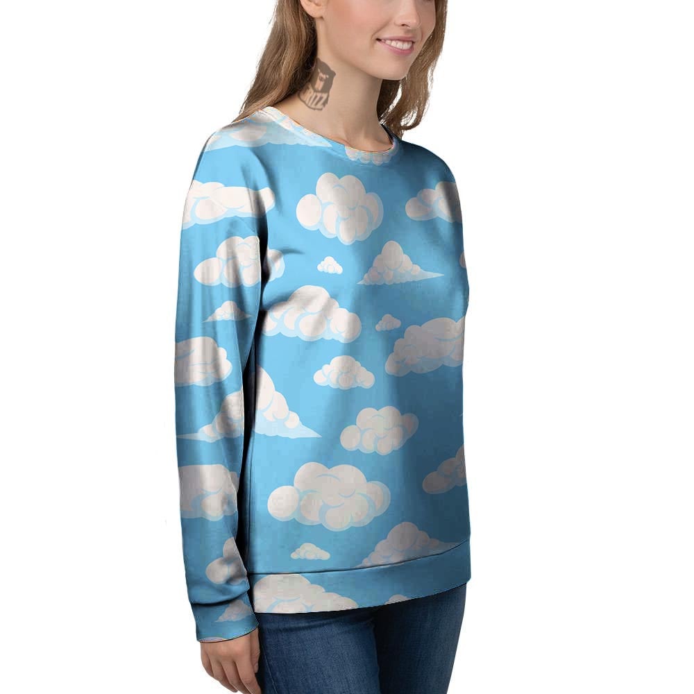 Cloud Sky Print Pattern Women's Sweatshirt-grizzshop