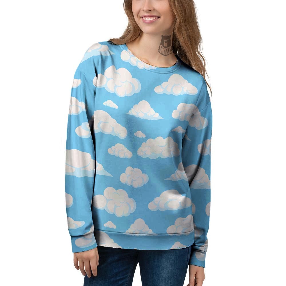 Cloud Sky Print Pattern Women's Sweatshirt-grizzshop