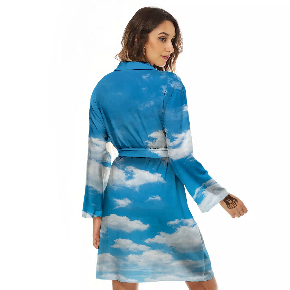 Cloud Sky Print Women's Robe-grizzshop