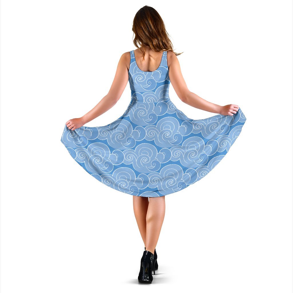 Cloud Pattern Print Dress-grizzshop