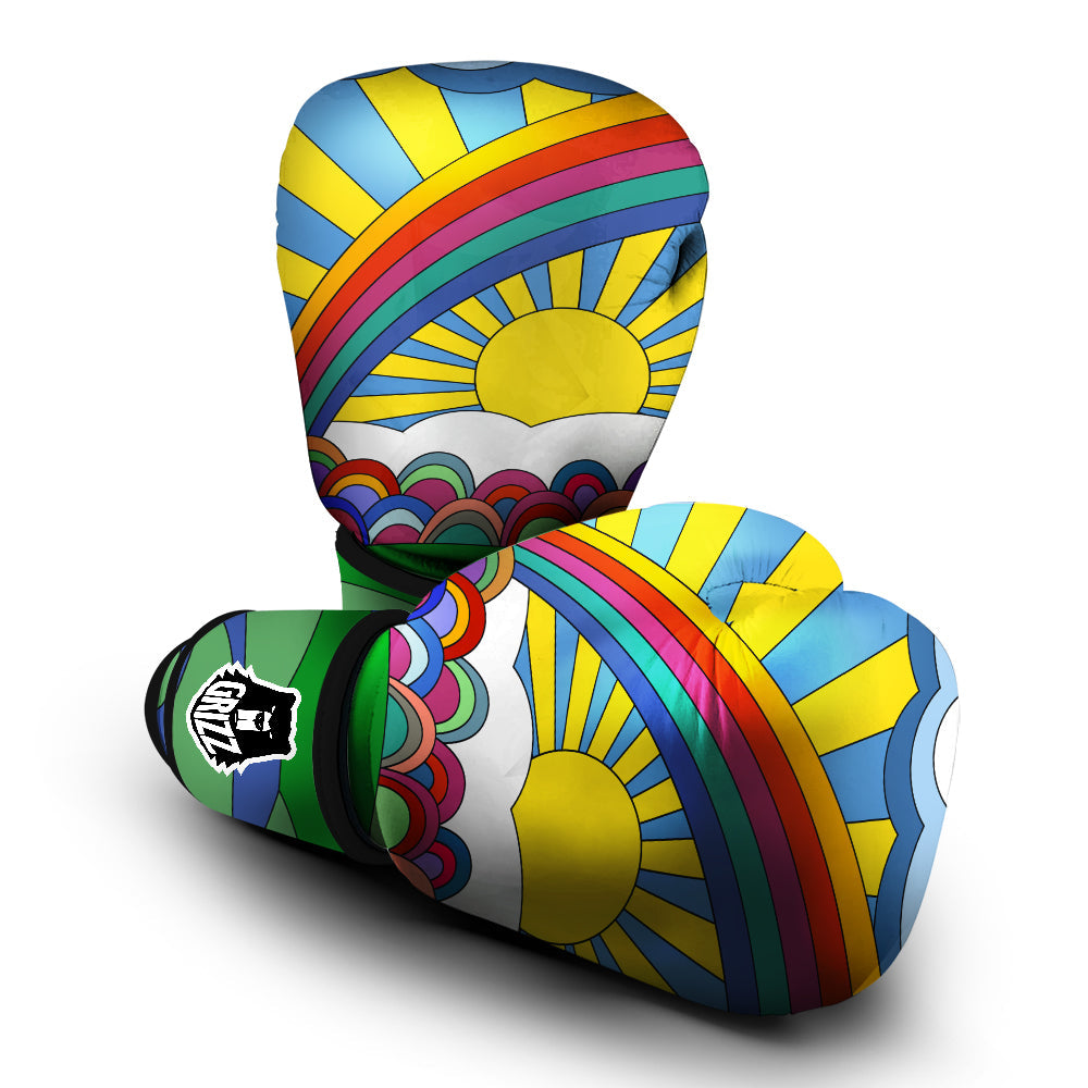 Clouds Rainbows Hippie Art Print Boxing Gloves-grizzshop