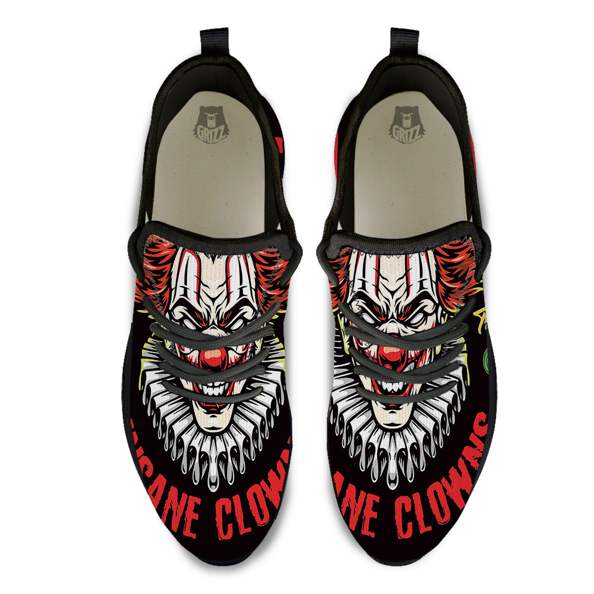 Clown Halloween Print Black Athletic Shoes-grizzshop