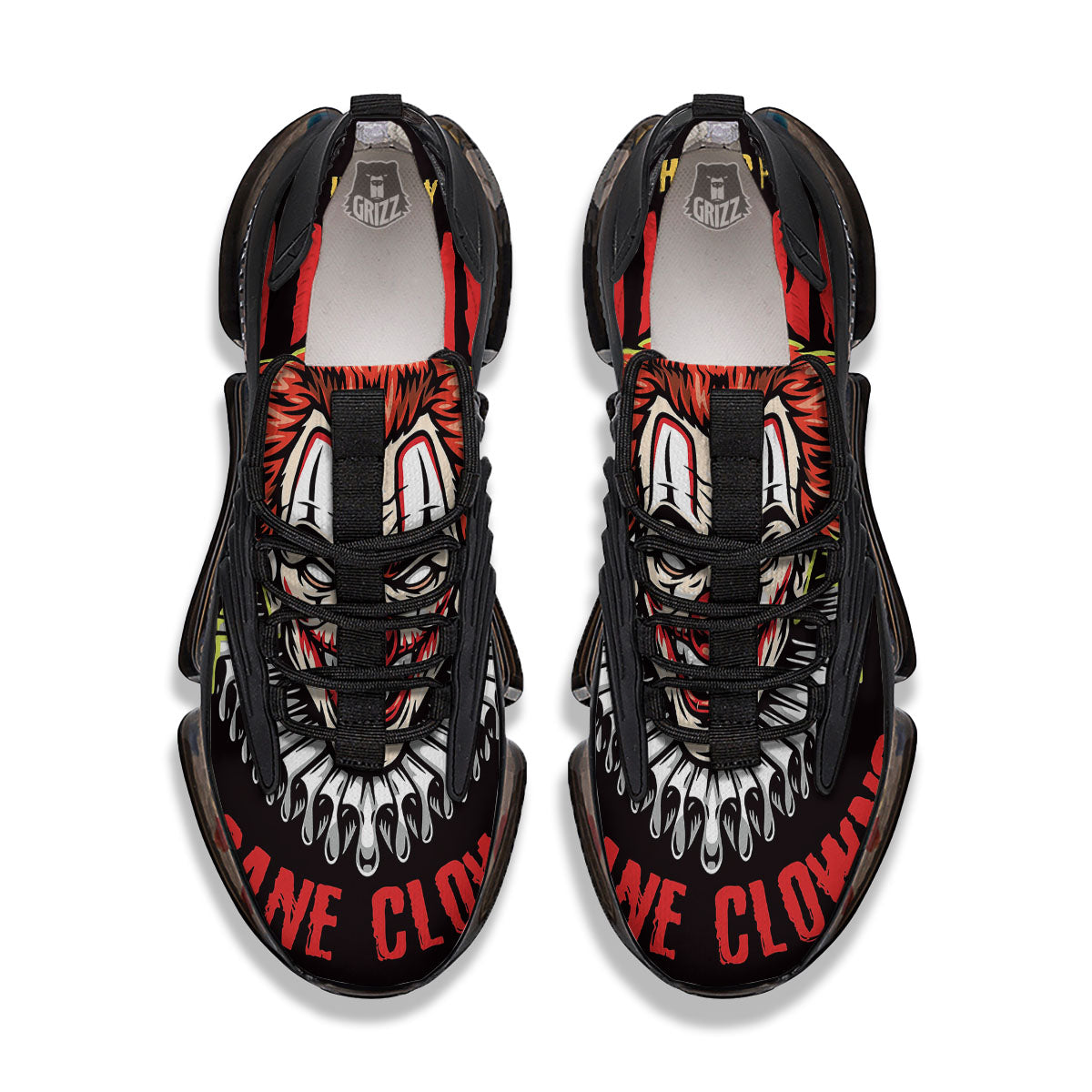 Clown Halloween Print Black Gym Shoes-grizzshop
