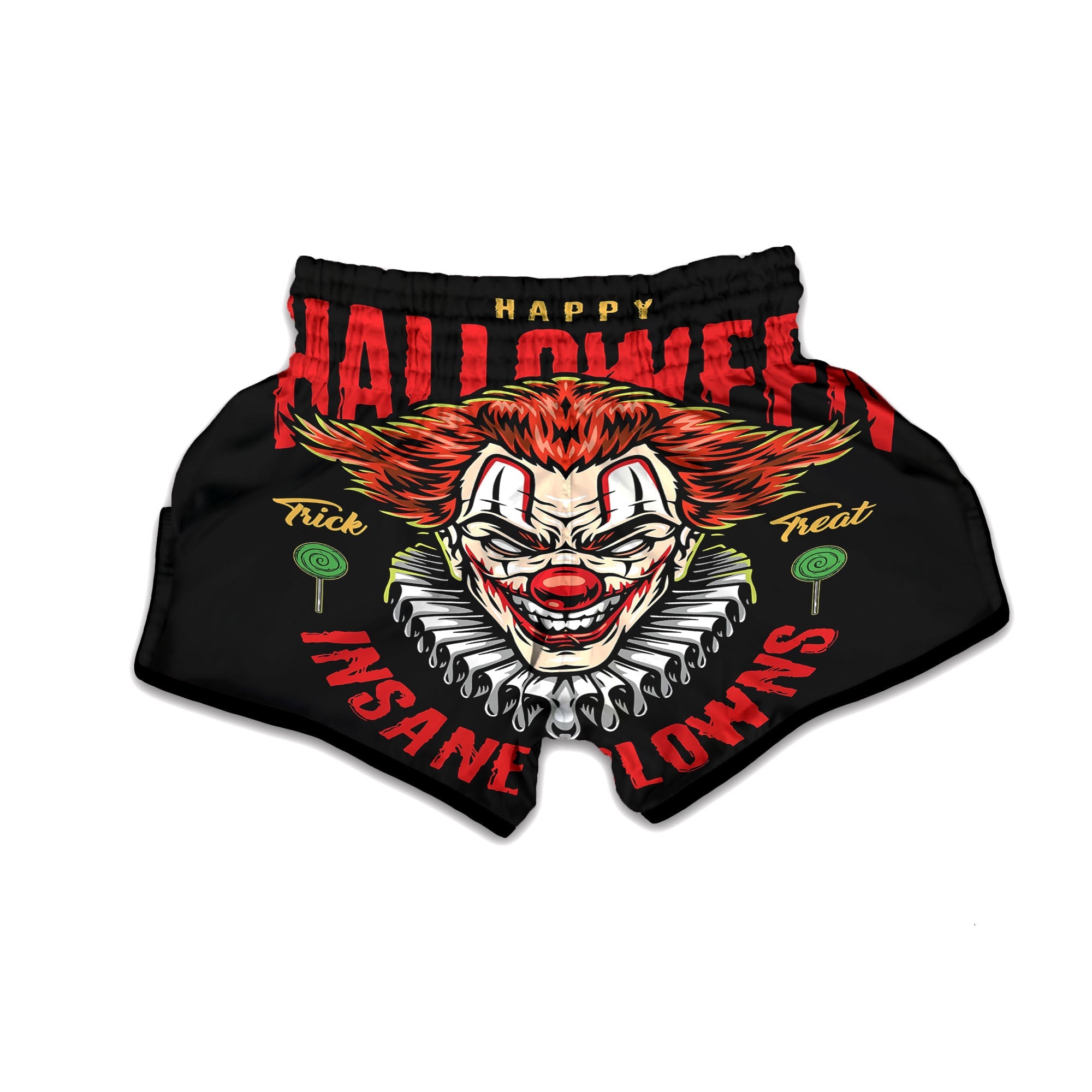 Clown Halloween Print Muay Thai Boxing Shorts-grizzshop
