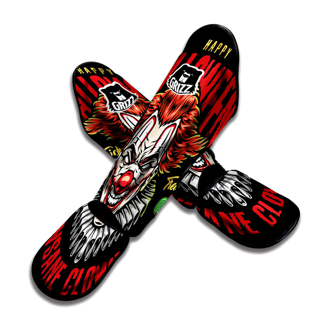 Clown Halloween Print Muay Thai Shin Guards-grizzshop