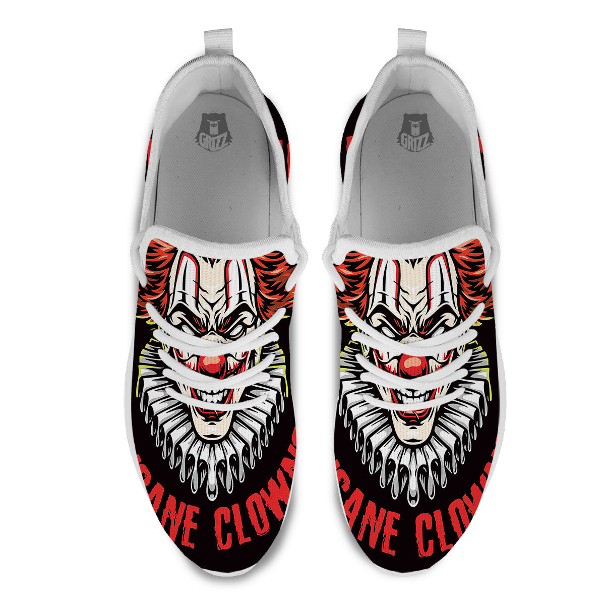 Clown Halloween Print White Athletic Shoes-grizzshop