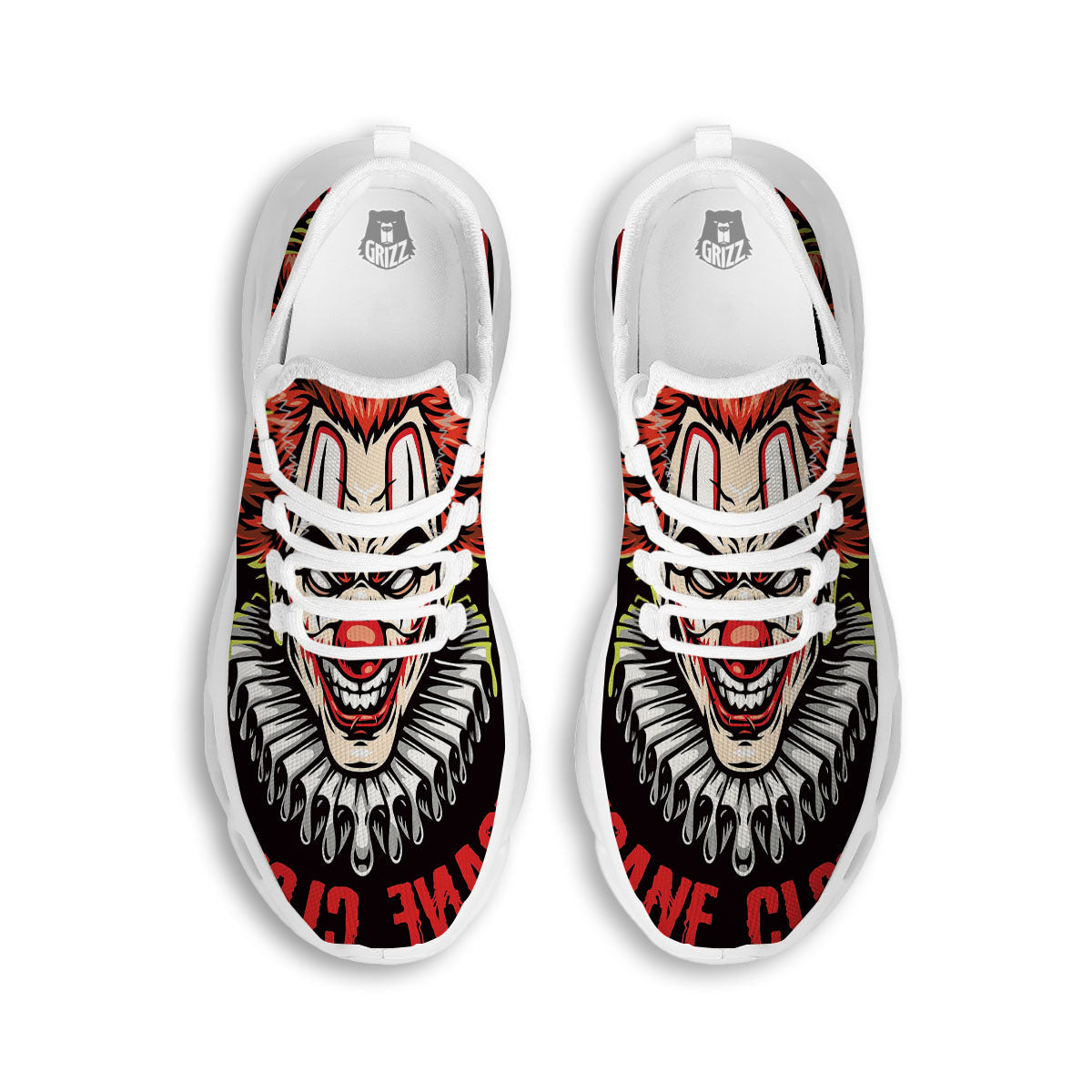 Clown Halloween Print White Running Shoes-grizzshop