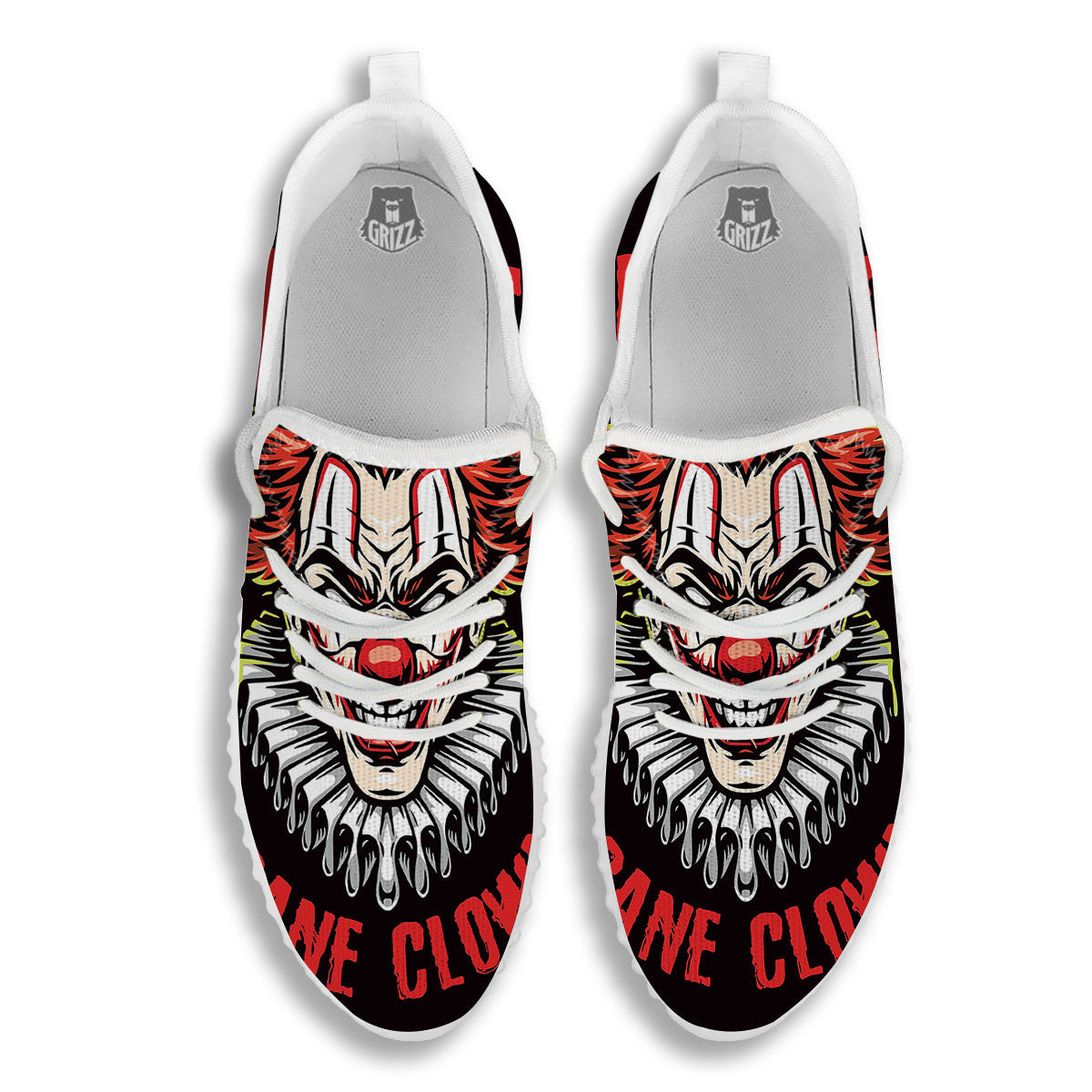 Clown Halloween Print White Walking Shoes-grizzshop