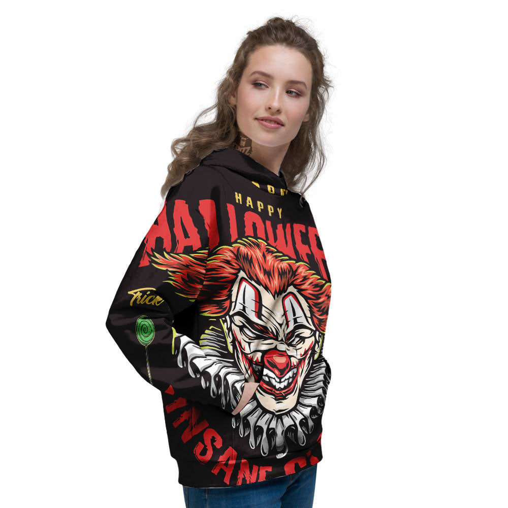 Clown Halloween Print Women's Hoodie-grizzshop