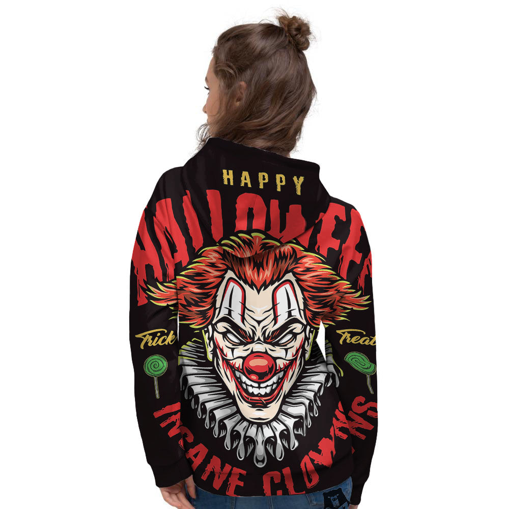 Clown Halloween Print Women's Hoodie-grizzshop