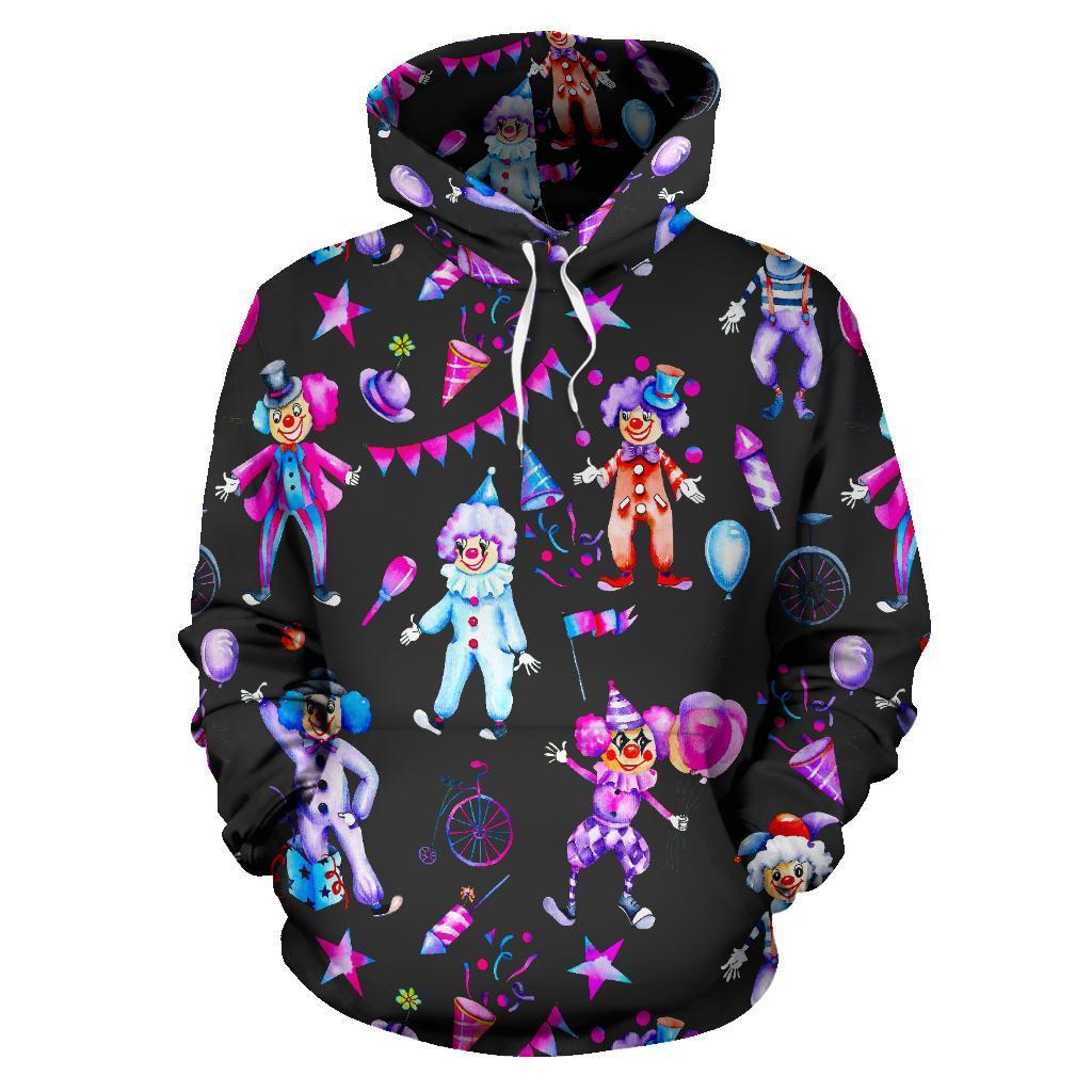 Clown Pattern Print Men Women Pullover Hoodie-grizzshop