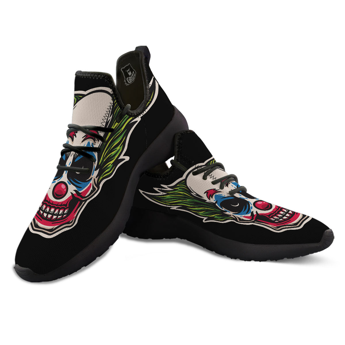 Clown Scary Cartoon Print Black Athletic Shoes-grizzshop