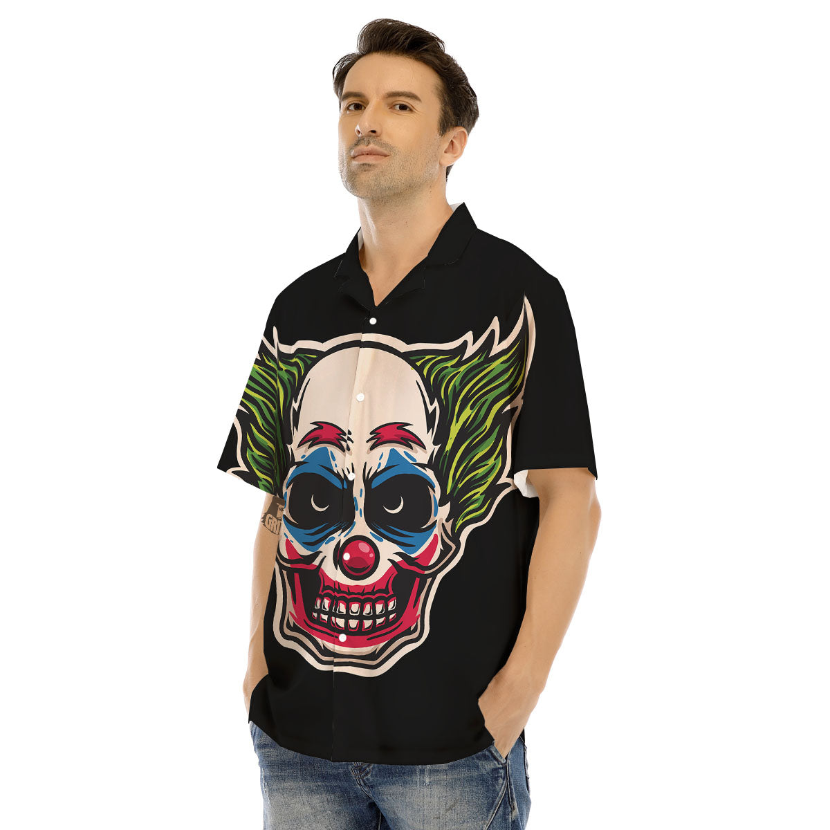 Clown Scary Cartoon Print Men's Hawaiian Shirt-grizzshop