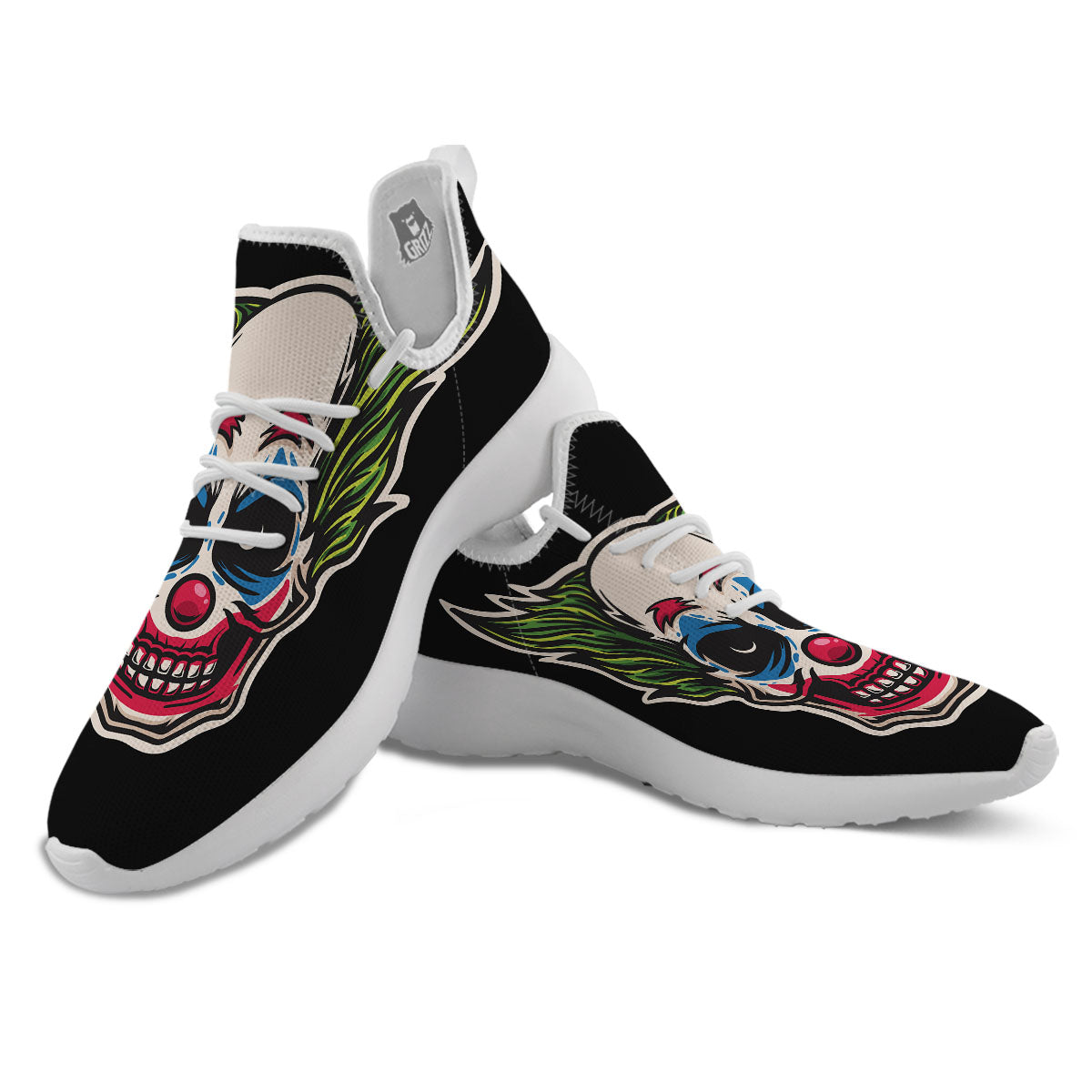 Clown Scary Cartoon Print White Athletic Shoes-grizzshop