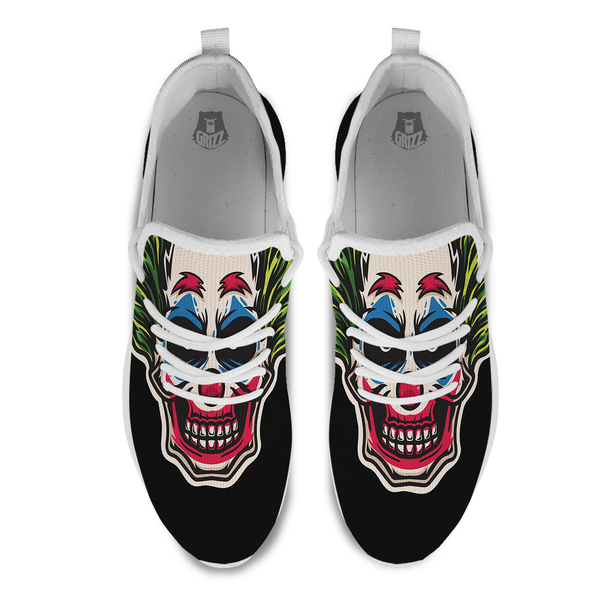 Clown Scary Cartoon Print White Athletic Shoes-grizzshop