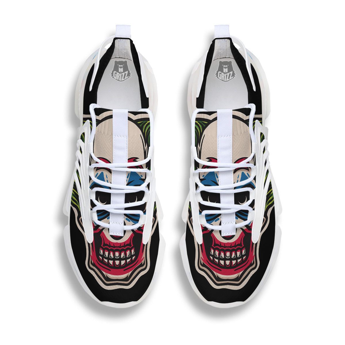 Clown Scary Cartoon Print White Gym Shoes-grizzshop