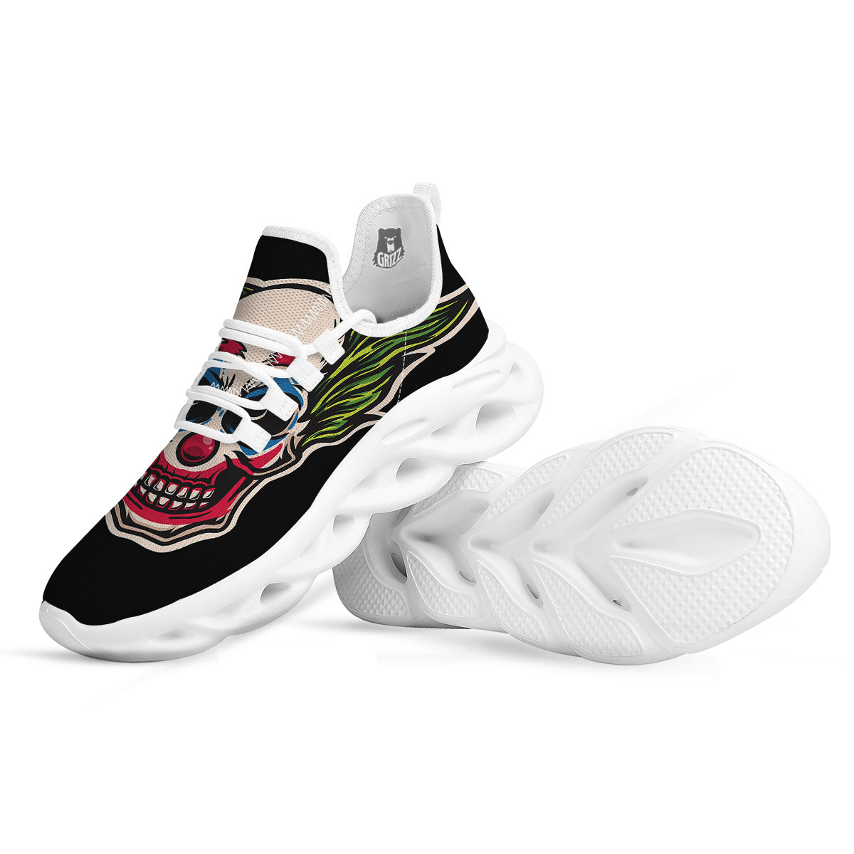 Clown Scary Cartoon Print White Running Shoes-grizzshop