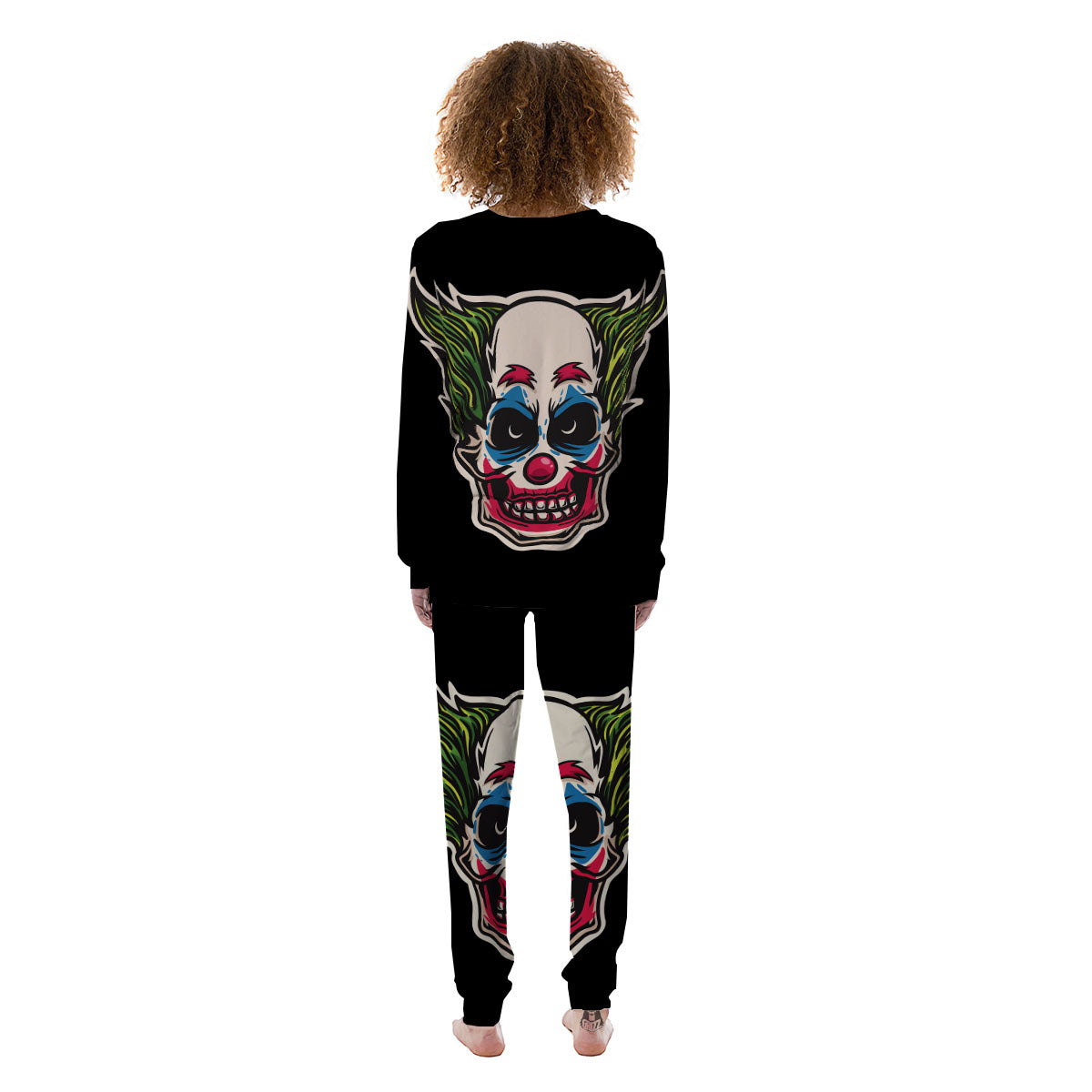 Clown Scary Cartoon Print Women's Pajamas-grizzshop