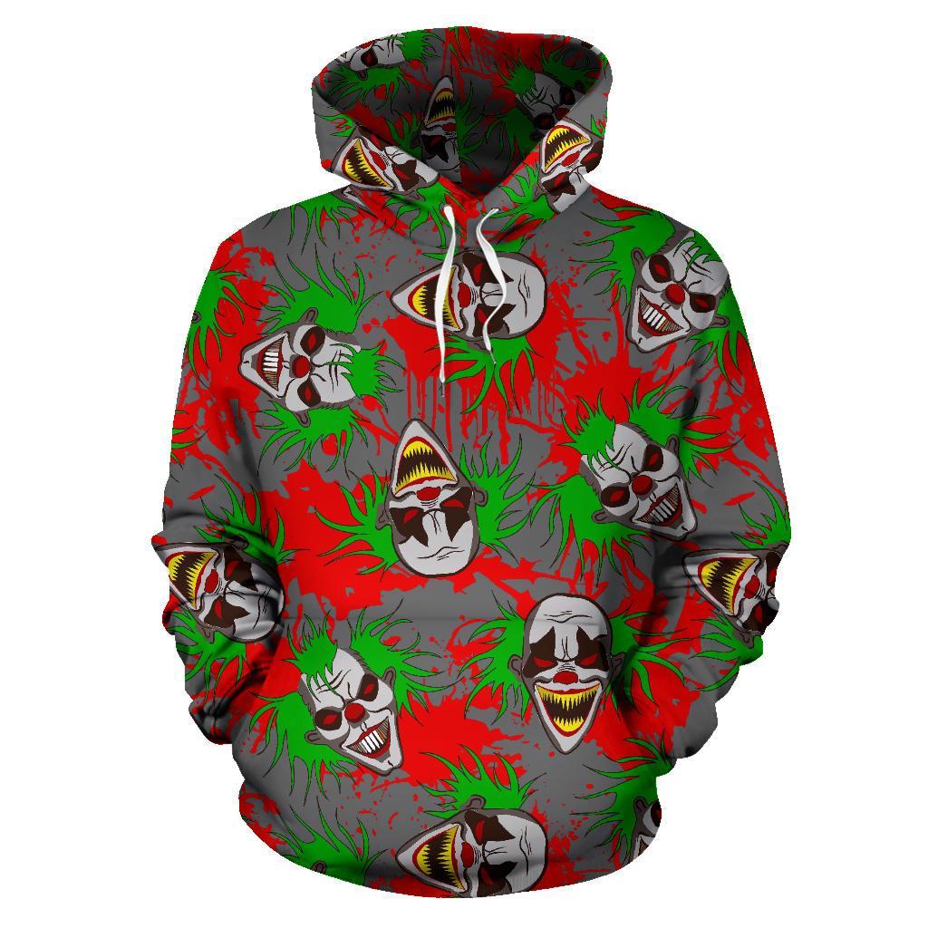 Clown Scary Pattern Print Men Women Pullover Hoodie-grizzshop