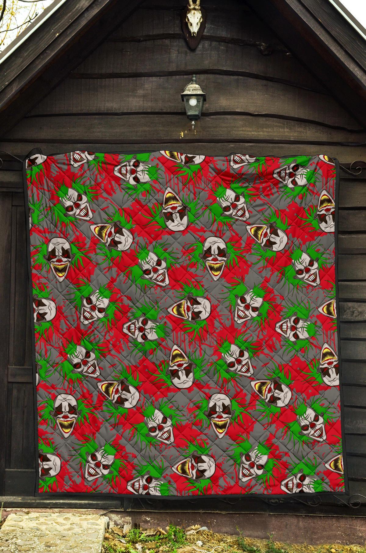 Clown Scary Pattern Print Quilt-grizzshop