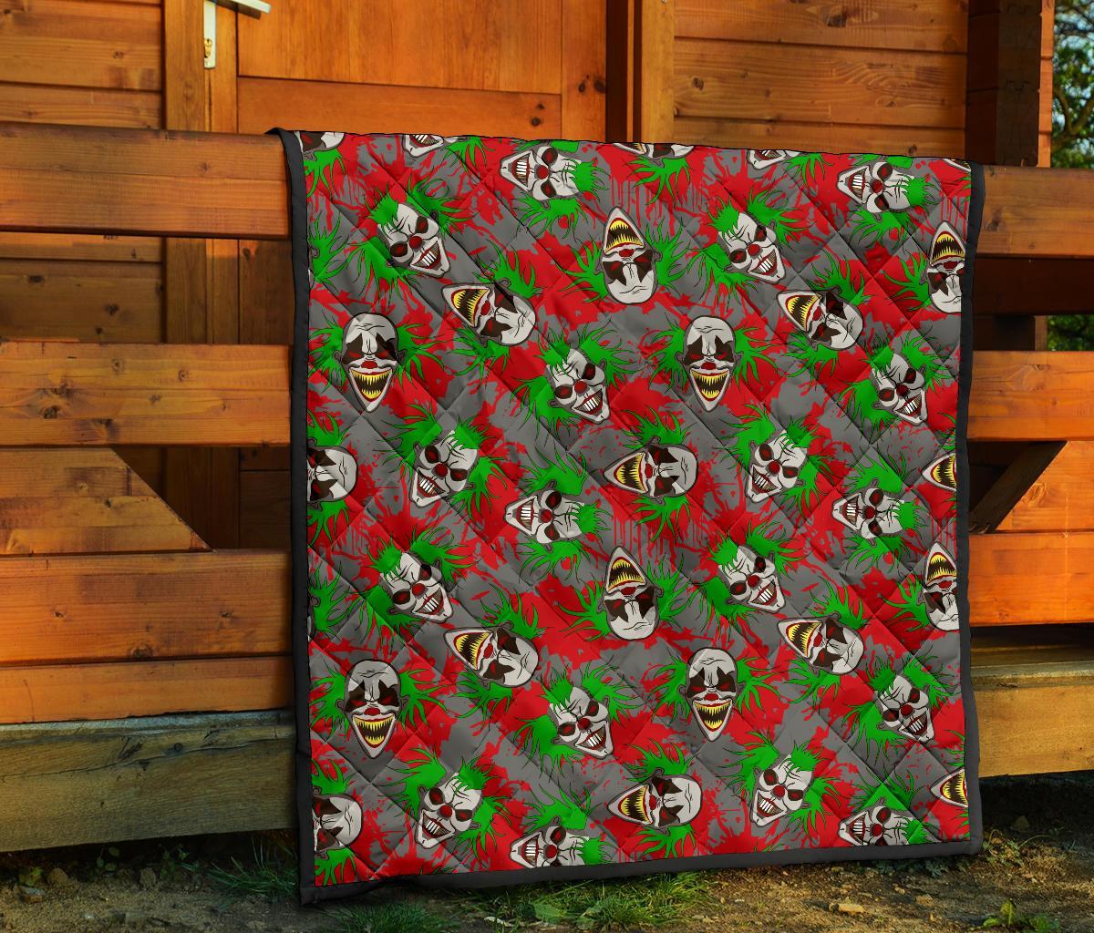 Clown Scary Pattern Print Quilt-grizzshop