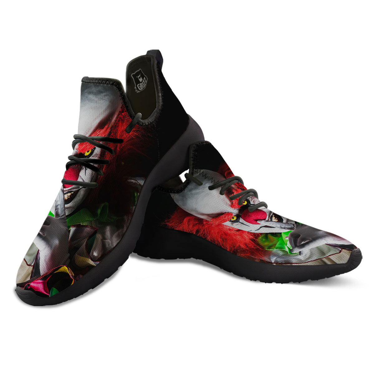Clown Scary Print Black Athletic Shoes-grizzshop