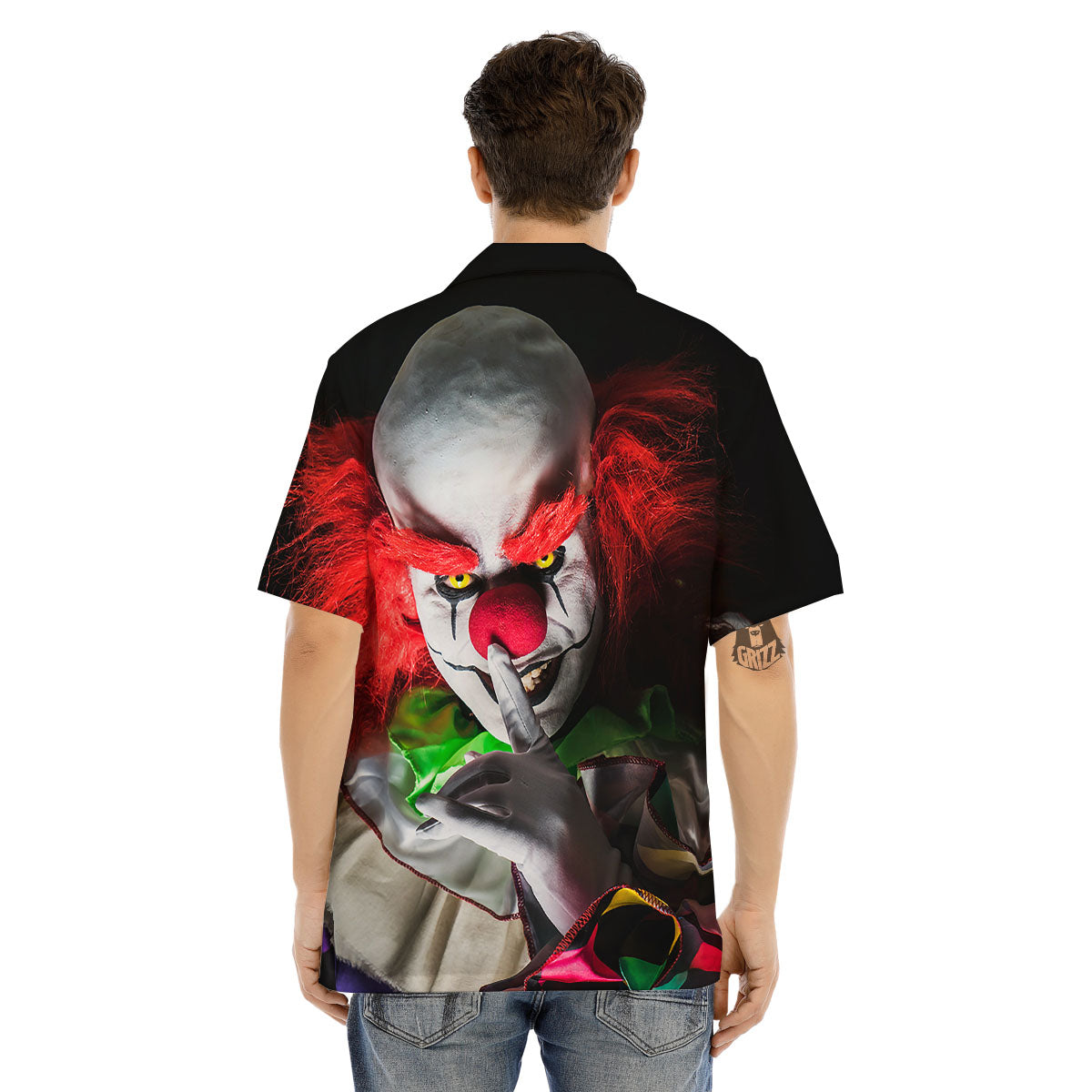 Clown Scary Print Men's Hawaiian Shirt-grizzshop
