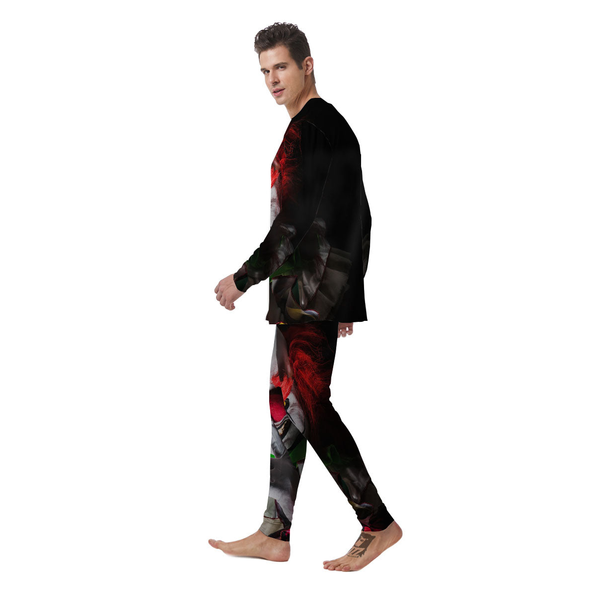 Clown Scary Print Men's Pajamas-grizzshop