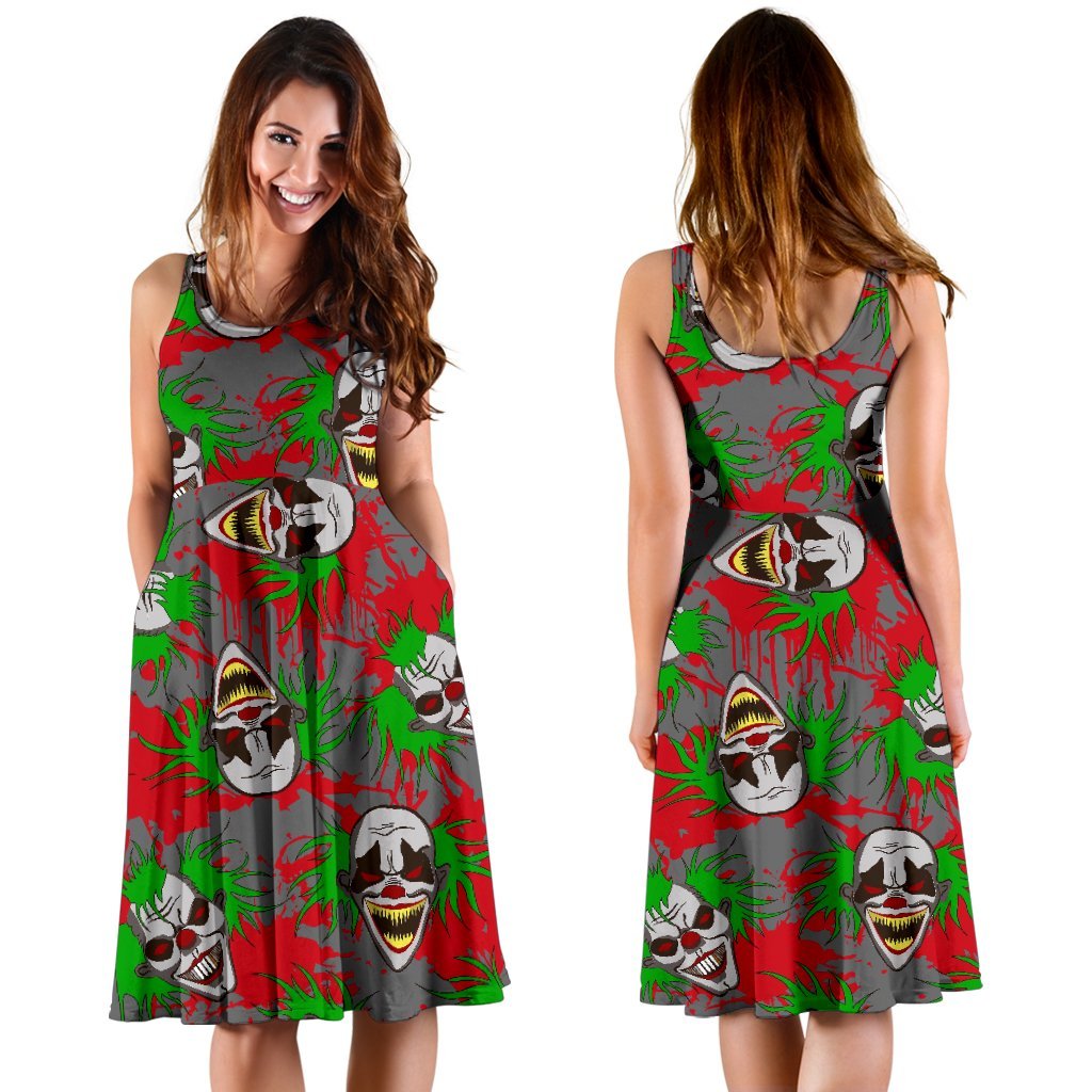 Clown Scary Pattern Print Dress-grizzshop