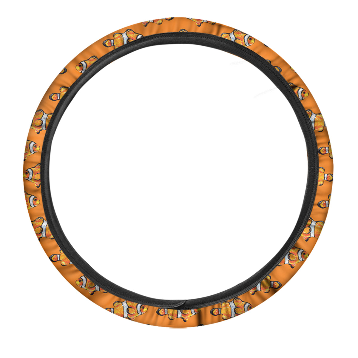 Clownfish Orange Print Pattern Car Steering Wheel Cover-grizzshop