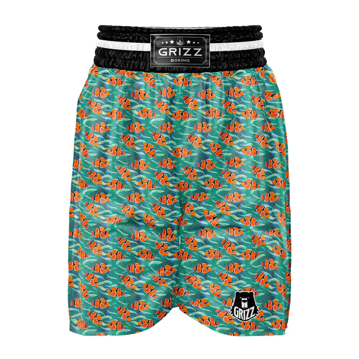 Clownfish Watercolor Blue Print Pattern Boxing Shorts-grizzshop