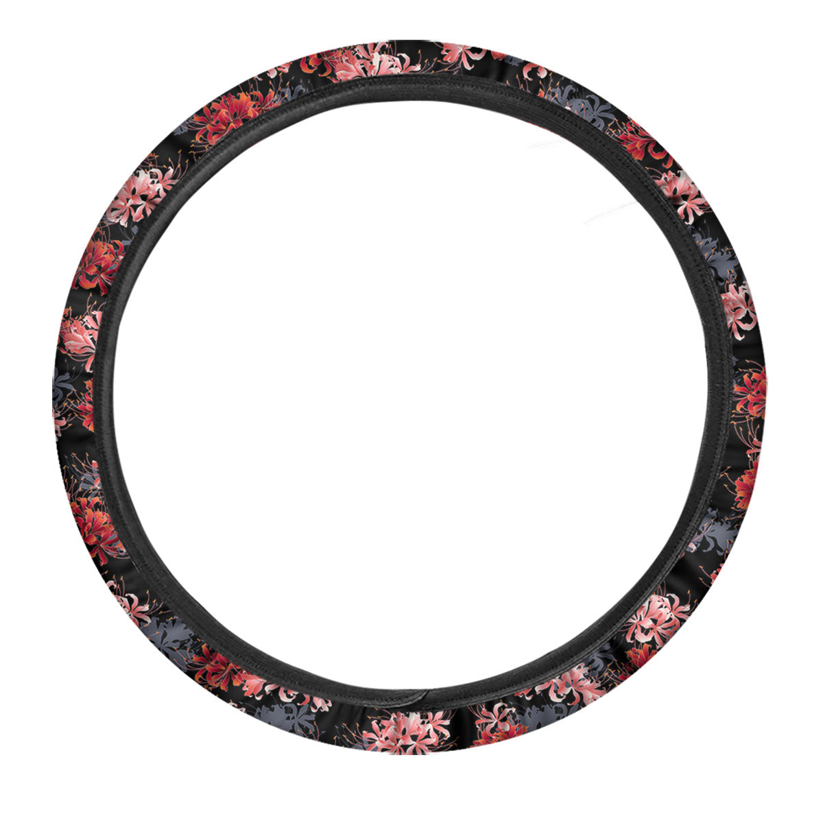 Cluster Amaryllis Japanese Print Pattern Car Steering Wheel Cover-grizzshop