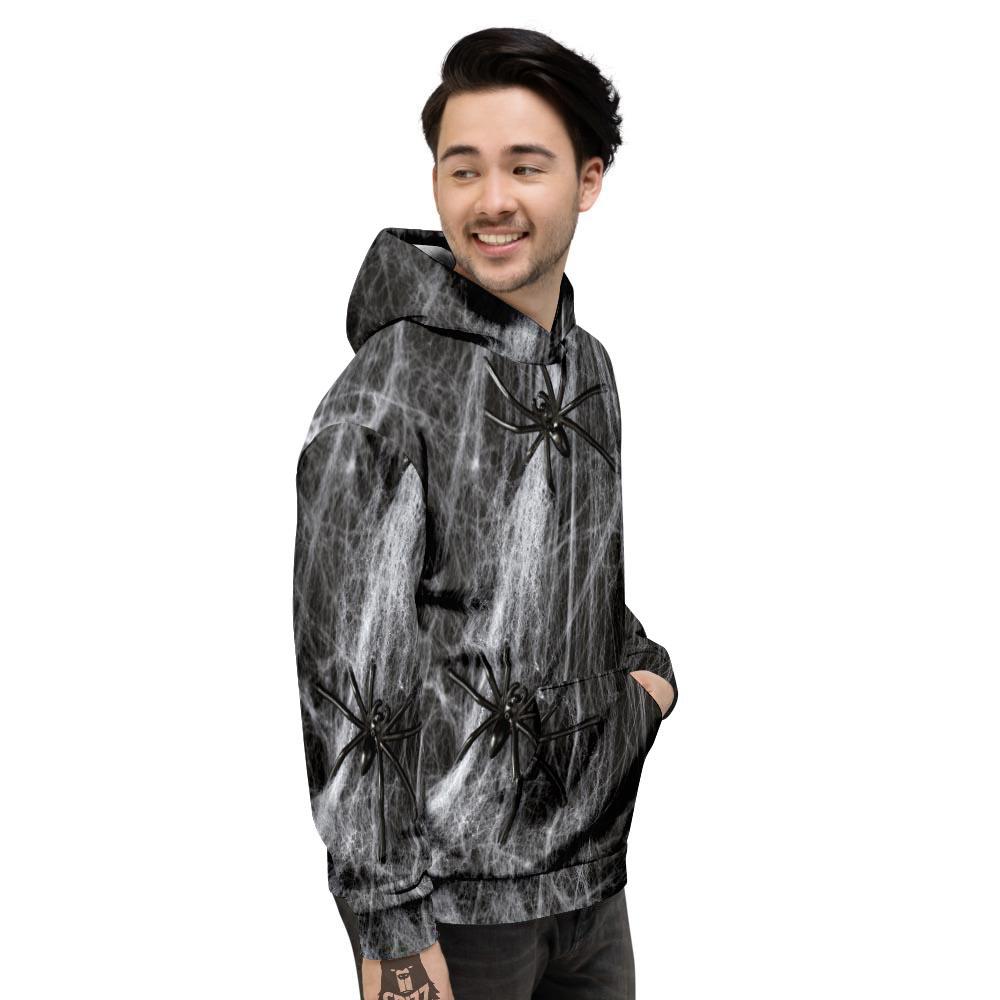 Cobweb And Toy Spiders Print Men's Hoodie-grizzshop