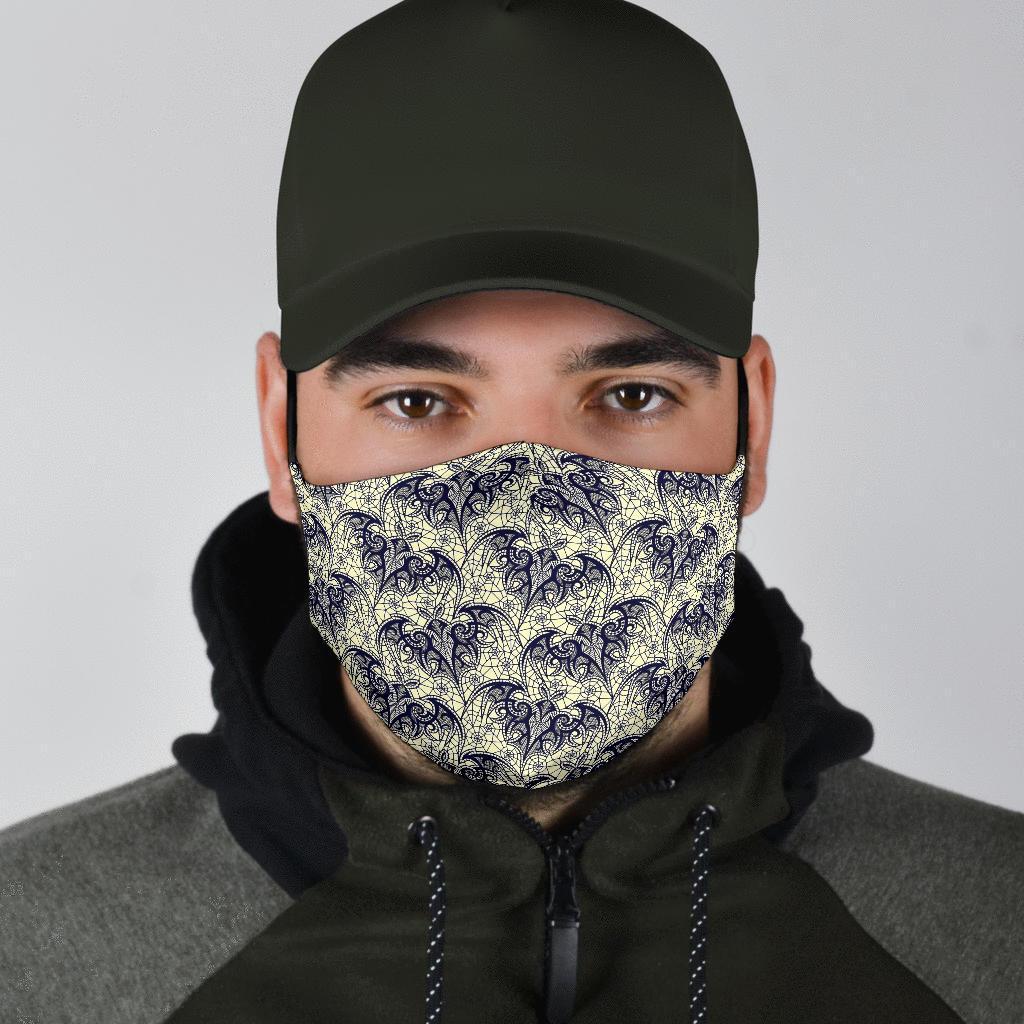 Cobweb Halloween Bat Pattern Print Face Mask-grizzshop
