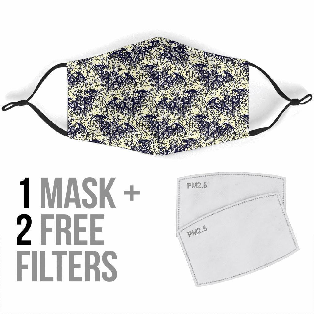 Cobweb Halloween Bat Pattern Print Face Mask-grizzshop