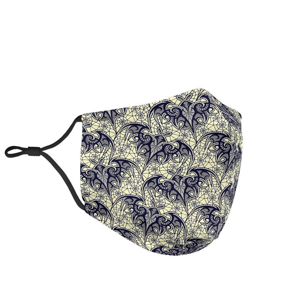 Cobweb Halloween Bat Pattern Print Face Mask-grizzshop