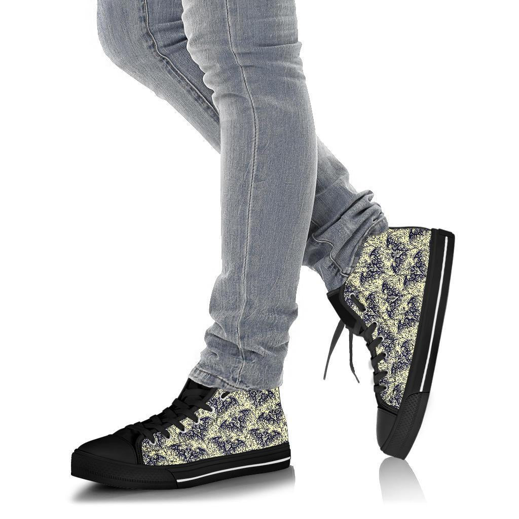 Cobweb Halloween Bat Pattern Print Men Women's High Top Shoes-grizzshop