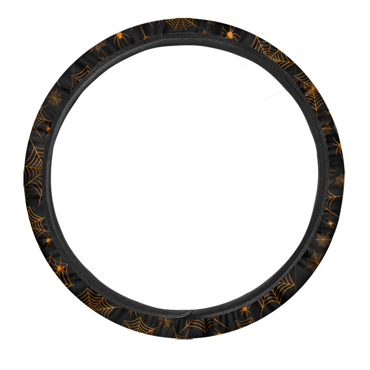 Cobweb Halloween Print Pattern Car Steering Wheel Cover-grizzshop