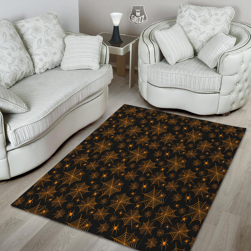 Cobweb Halloween Print Pattern Floor Mat-grizzshop