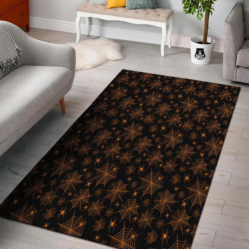 Cobweb Halloween Print Pattern Floor Mat-grizzshop