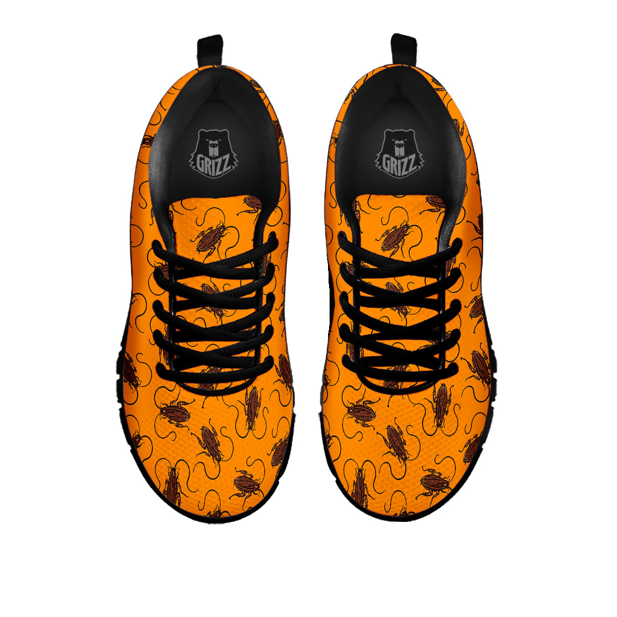 Cockroach Orange Print Pattern Black Sneaker-grizzshop